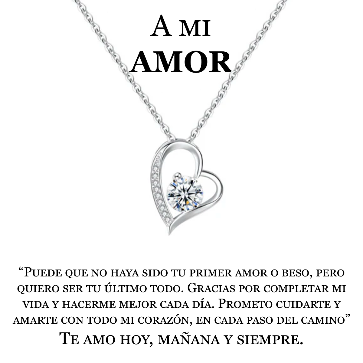 Collar Amor Eterno | Caja con Luz y Dedicatoria Premium