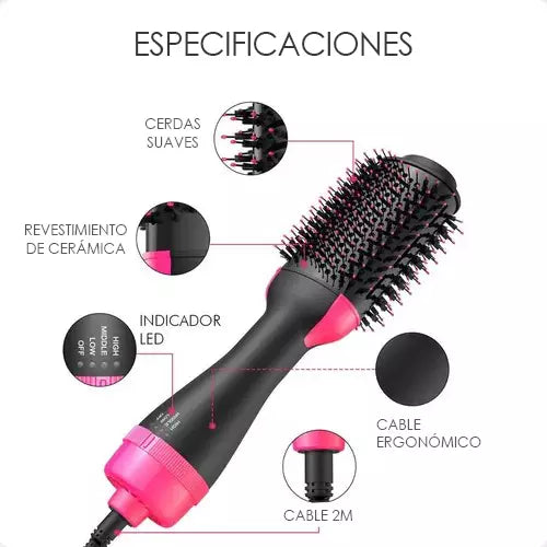 Cepillo Alisador HairStyler 3 en 1 | Serum Gratis!