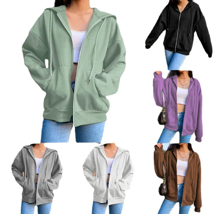 Autumn Fleece Hoodie Korean Fashion Casual Long Sleeve