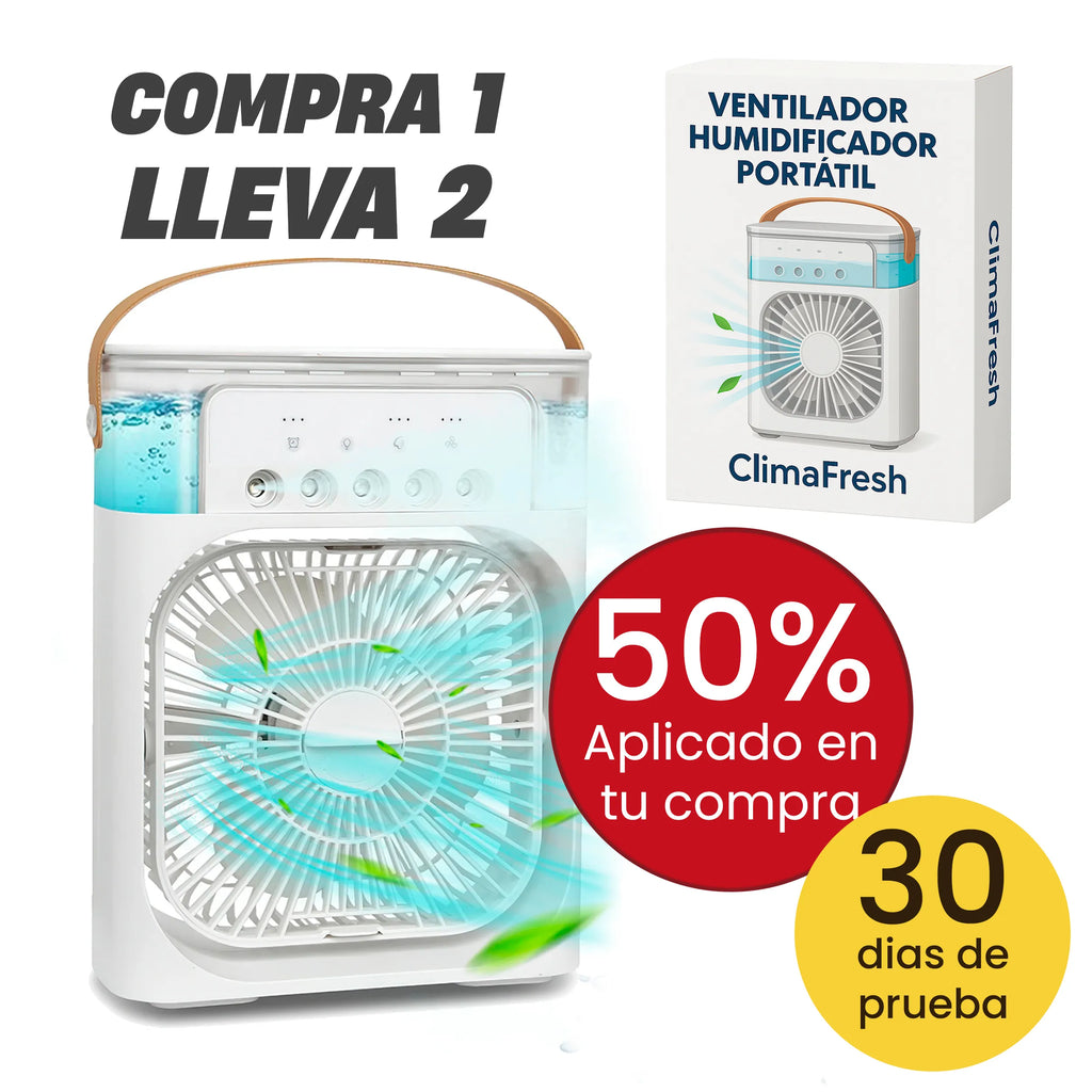 Ventilador Humidificador Portátil ClimaFresh [COMPRA 1 Y LLÉVATE 2]