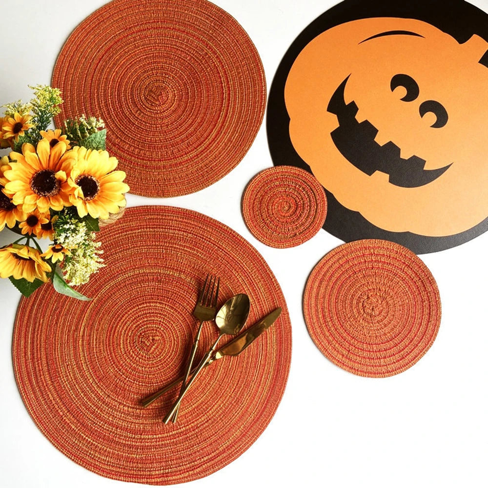 4pcs Round Woven Table Mats