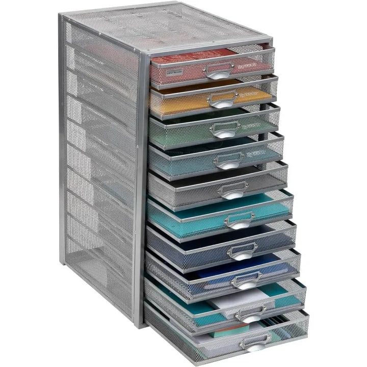 Metal Mesh File Storage Drawers Desk Organizer