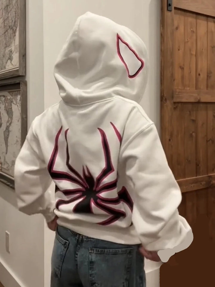 Y2K Spider Print Hoodies