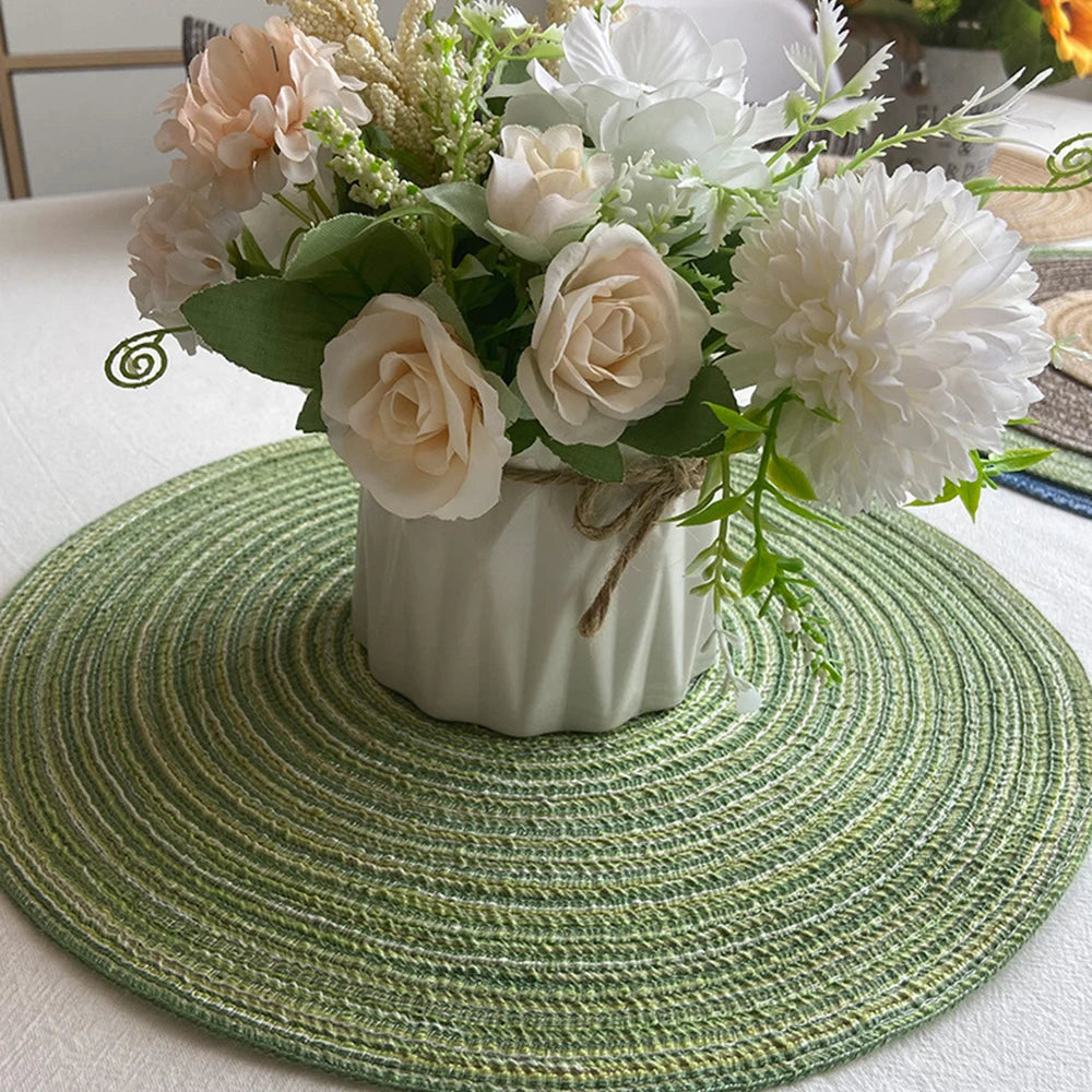 4pcs Round Woven Table Mats