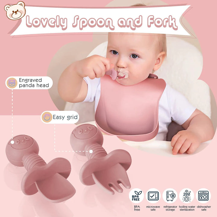 Silicone Children's Dish Set with Suction Cups