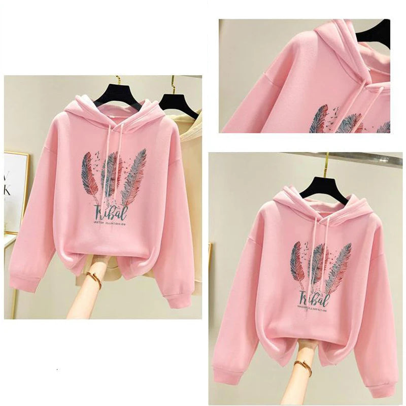 Women’s Feather Print Hoodie