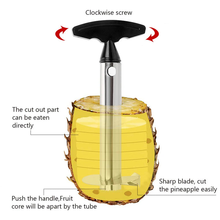 Core Peel Slicer Stainless Steel Pineapple Cutter