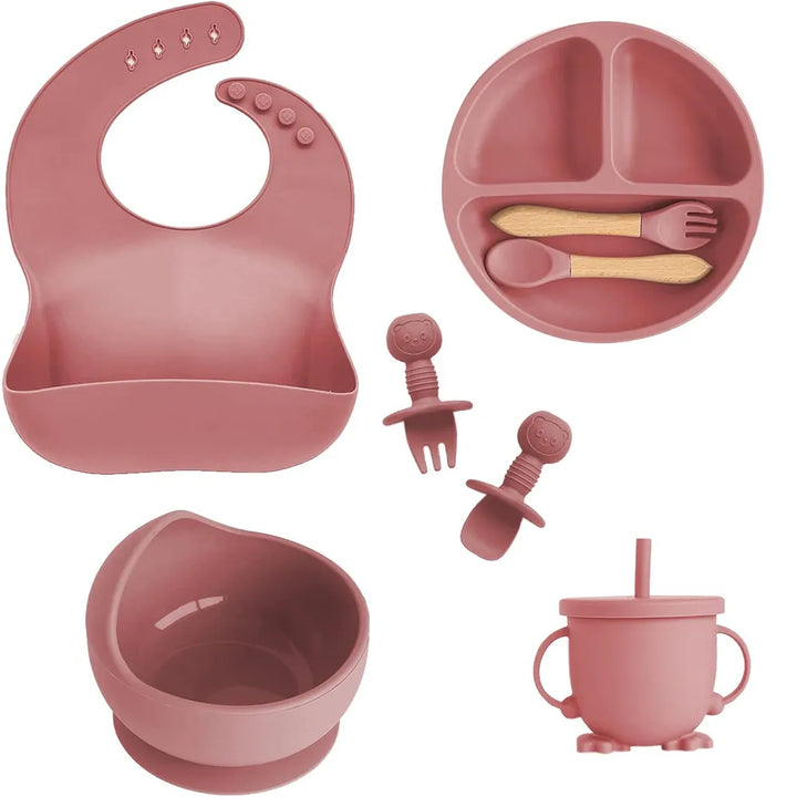 Silicone Children's Dish Set with Suction Cups