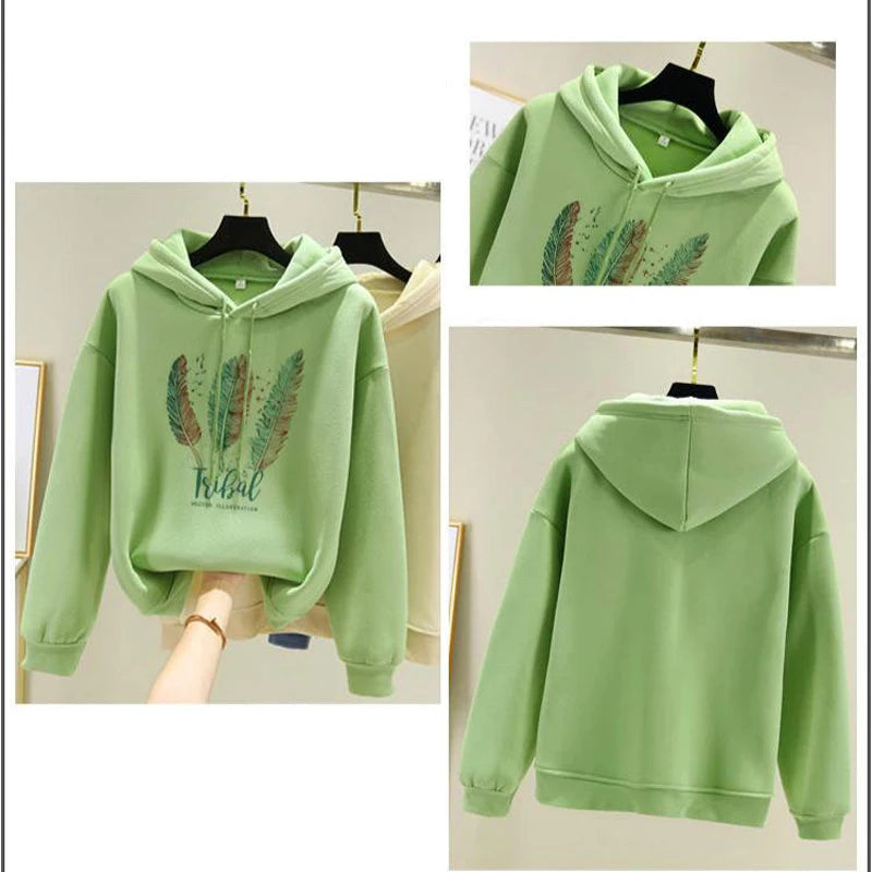 Women’s Feather Print Hoodie