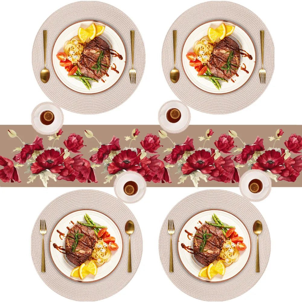 Round Braided Placemats Washable Non-Slip Table Mats