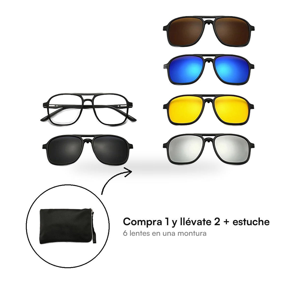 Gafas de Sol Martin 6 en 1 | Compre 1 y Obtenga 2 Solo Durante el Dia de Hoy + Regalo Exclusivo 🎁